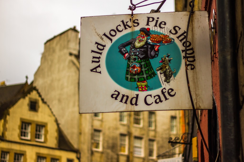 Sign for Auld Jock's Pie Shoppe and Cafe